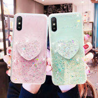 AKABEILAขาตั้งผู้ถือGlitter Blingเคสโทรศัพท์เสี่ยวหมี่Redmiหมายเหตุ9 9 8 7 6 5 4 Pro Redmi 4X 5A 6 7A 9 9A 9C NFC GO K20 K30 Mi 9T Pro Mi A2 Lite 10X 4G 5Gถุงลมนิรภัยวงเล็บฝาครอบจับซิลิโคนกันกระแทกLoverหัวใจ