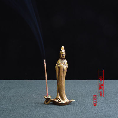 TODAY SALE รูปปั้นเจ้าแม่กวนอิมสีบรอนซ์แบบโบราณ,เครื่องประดับใส่เทียนทำจากไม้จันทน์ใบ Guanyin เครื่องประดับสำหรับพิธีชงชาพระทิเบตเนปาล