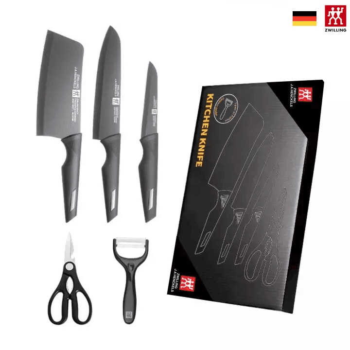 Zwilling 5 sets of kitchen knives, meat knives, kitchen knives, fruit
