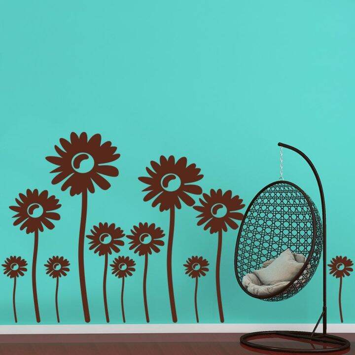 gold-flowers-sunflower-wall-sticker-bedroom-living-room-apartment-dormitory-corner-decor-art-wall-decals-pvc-removable-wallpaper