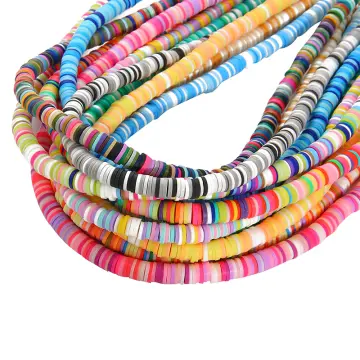 350pcs Rainbow Color Flat Round Clay Beads 6mm Mixed Bohemian Bulk