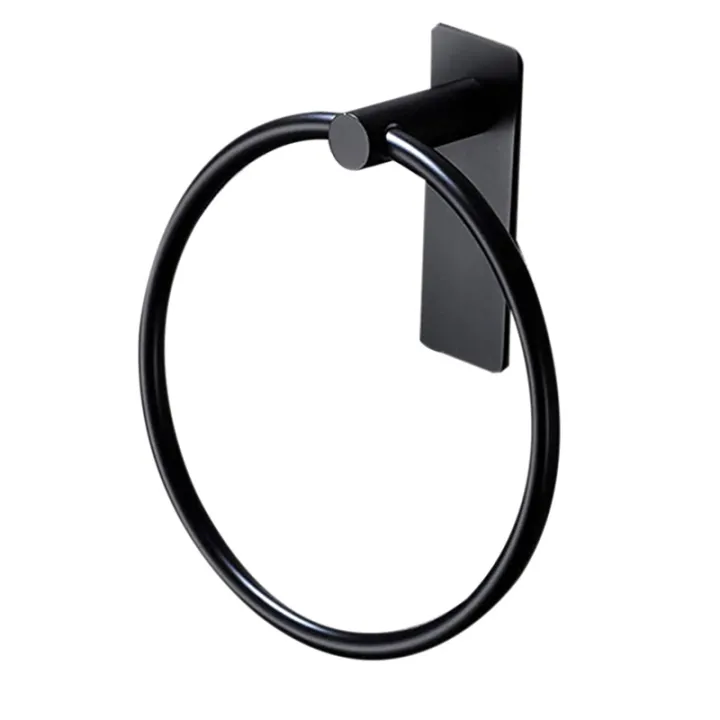 Towel Ring/Hand Towel Holder Self Adhesive Round Towel Rack Black