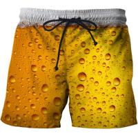 2023 new2021 summer beer 3D printing casual beach shorts Mascuino gym street mens resort shorts fashionable sports mens pants