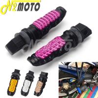 Universal Motorcycle Rear Passenger Footrest Purple Foot Pegs Pedals Scooter Footpeg Motorbike Pedal Modification Aluminum 2pcs