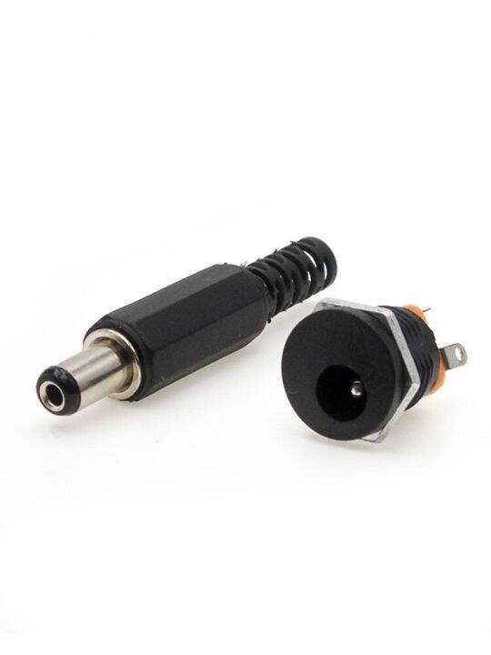 5-style-2-5-10pairs-5-5-x-2-1mm-male-plugs-dc-power-socket-female-jack-screw-nut-panel-mount-connector-5-5-2-1mm-dc022-005-025-wires-leads-adapters