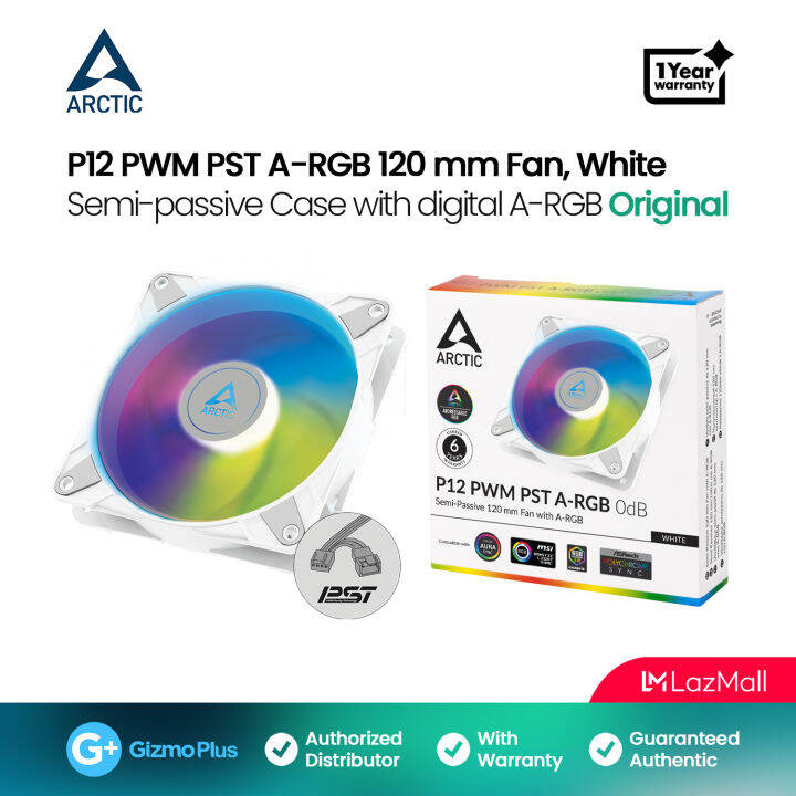Arctic P12 PWM PST ARGB White CPU FAN 120 mm Case Fan with digital A