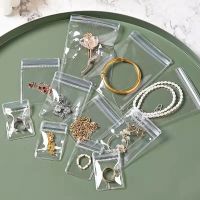 PVC Transparent Jewelry Sealing Bag Earrings Jewelry Storage Pouch Stationery Bracelets Self Sealing Mini Packaging Food Storage  Dispensers