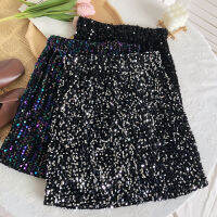 glitter skirt Women  shinning Elastic High Waist outfit party mini dress 2023 New Year