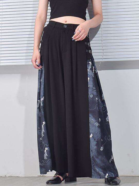 xitao-pants-vintage-casual-print-women-loose-wide-leg-pants