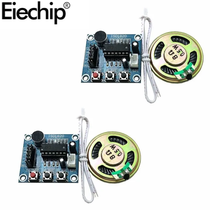 Isd1820 Voice Recording Recorder Playback Module With Microphones Sound ...