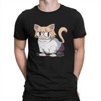 Vintage Fat T-Shirts For Men Crewneck Pure Cotton T Shirt Neco Arc Necoarc Cat Short Sleeve Tees Printed Clothes