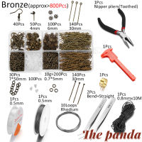 The Panda 800Pcs/Lot Jewelry Making Kits Ear Hook Jump Rings Earring Hook Clasp Pins Repair Tools for DIY Jewelry Making Findings Set