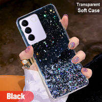 เคสซิลิโคน TPU นิ่มสำหรับ VIVO ดาวระยิบระยับ V27 V23e V27e V25e V25 Pro 5G เคสมือถือหรูหราระยิบระยับเคสด้านหลังส่องแสงเป็นประกายวิบวับใสแบบใสมีเลื่อมรูปดาวฟอยล์ที่ครอบป้องกันแบบใสแวววาว-F2