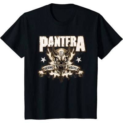 【จัดส่งเสื้อยืดในประเทศไทย】คอลูกเรือเสื้อยืดคอกลมเสื้อยืดแขนสั้น พิมพ์ลายหัวกะโหลก Pantera Official Hostile คุณภาพสูง แฟชั่นฤดูร้อน สําหรับผู้หญิงผ