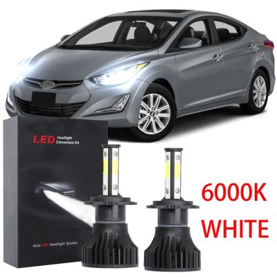 หลอดไฟหน้ารถยนต์ LED 6000K สีขาว แบบเปลี่ยน สําหรับ Hyundai Elantra MD 2012- 2015 2016 2017 (1 คู่) 2PCS