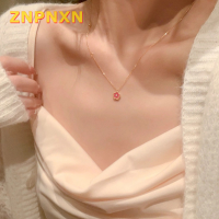 ZNPNXN สร้อยคอแฟชั่นลายดอกไม้แสนหวานสร้อยติดคอรูปดอกพีชสีชมพูอารมณ์นางฟ้าแสนหวานสำหรับผู้หญิงเครื่องประดับสำหรับเด็กผู้หญิง