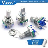 5PCS Half / Plum axis rotary encoder, handle length 15mm / 20mm code switch/ EC11 / digital potentiometer with switch 5Pin WATTY Electronics