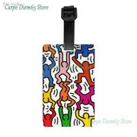 Keith Harings Keith Haringheart Luggage Tags for Suitcases Funny Pattern Baggage Tags Privacy Cover Name ID Card