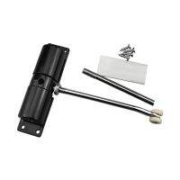 ❡✉ Door Closer Household Black Belt Wheel Adjustable Automatic Door Closing Light Zinc Alloy Spring Door Closer