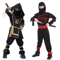 Halloween Ninja Suits Deadpoopl Costume Kids Heardwear Birthday Party Cosplay Boys Warrior Fancy Dress Power Dress Up 3-12Y