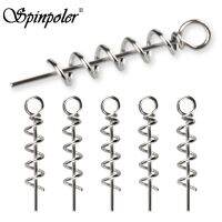 Spinpoler Big Shallow Screws Soft Plastic Lures Stainless Steel Spring Twist Lock Fishing Crank Hook Centering Pin Latch Needle Accessories