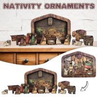 Wood Nativity Puzzle with Wood Burned Design, Wooden Jesus Puzzles Game for Kids, Child Wooden Jigsaw Puzzle Toys