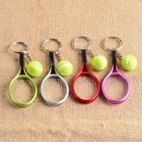 【CW】 5 Pcs Sport Tennis Racket Metal Men Car Waist Decorations Keychain Keyrings