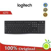 【City of Angels】 Logitech K270 2.4G คีย์บอร์ดไร้สายขนาดเต็มเหมาะสำหรับ Windows Chrome คอมพิวเตอร์แล็ปท็อปเกมเมอร์มาตรฐานของแท้