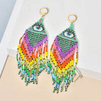 ZMZY Miyuki Beads Earrings for Women Handmade Woven Turkish evil eye Earring Woman Fashion Tassel Jewelry Bohe Style Gift