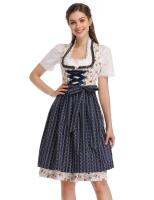 [Clearance]KOJOOIN Womens 3-Piece Vintage Stand Collar Floral German Oktoberfest Dirndl Dress