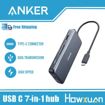 Anker USB C Hub Adapter, PowerExpand+ 7-in-1 USB C Hub, with 4K USB C to  HDMI, 60W Power Delivery, 1Gbps Ethernet, 2 USB 3.0 Ports, SD and microSD