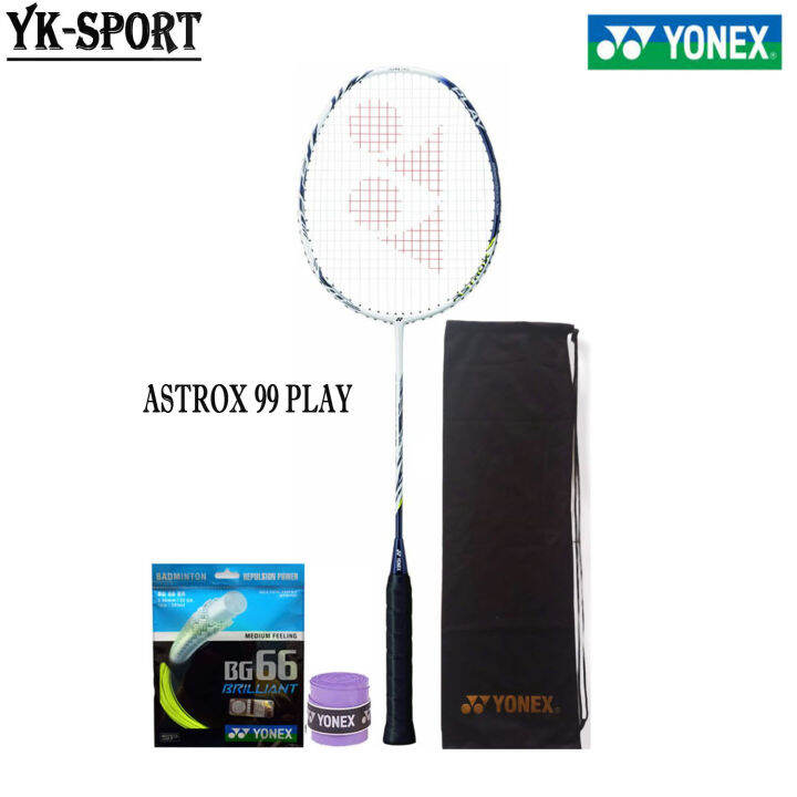 Raket Badminton Yonex Astrox 99 Play White Tiger Original Bonus Komplit ...