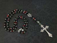 【HOT】✙◄☂ Gothic Rosary Necklace Beaded Goth