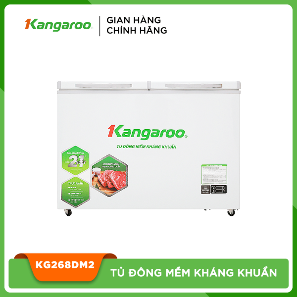 Tủ đông mềm kháng khuẩn Kangaroo 2 ngăn 2 cánh có kính KG268DM2