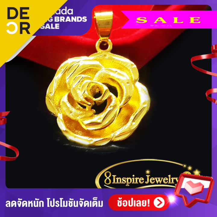 inspire-jewelry-จี้รูปดอกไม้-สวยงาม-ปราณีต-ตัวเรือนขึ้นด้วยทองเหลืองนอก-ชุบทองแท้-100-24k