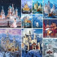 Landscape Castle Paint By Numbers Kit Acrylic Paints 50*70 Boards By Numbers Decorative Paintings For Kids Handicraft Handiwork