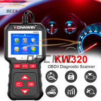 Ockic Konnwei เครื่องสแกนเครื่องอ่านโค้ดข้อผิดพลาดอัตโนมัติ OBD2 OBD พร้อมเซ็นเซอร์สแกนแสงเครื่องยนต์หลายภาษาตรวจสอบอัตโนมัติเครื่องมือวินิจฉัยสแกนเนอร์อัตโนมัติที่ดีที่สุด KW320สีดำ