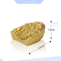 Tumato หัตถกรรมสัตว์เรซินสำหรับตกแต่งสวนรูปวัวขนาดเล็กลายราศีพฤษภ