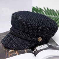 USPOP New winter newsboy caps weaving tweed newsboy cap flat visor cap military hats