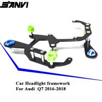 กรอบไฟหน้ารถ Sanvi 2ชิ้นสำหรับ Audi Q7 2016 2018ที่ยึดโทรศัพท์ในรถสำหรับการอัพเกรดไบซีนอน/เลนส์โปรเจคเตอร์สำหรับรถยนต์ Led Diy