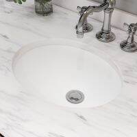 MEJE Undermount Oval Bathroom Sink Ceramic White Vanity Top Sink with Overflow