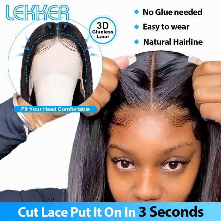 lekker-wear-and-go-glueless-short-straight-bob-13x4-lace-frontal-human-hair-wig-for-women-brazilian-remy-hair-transparent-lace