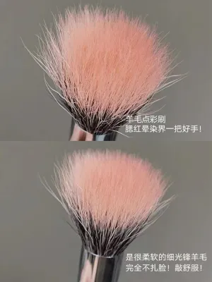 High-end Original 100  pure wool stippling brush blush brush concealer brush large Cangzhou animal hair soft hair makeup brush a portable