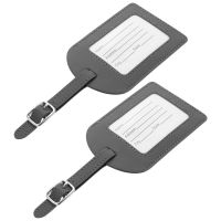 【DT】 hot  2 Pcs Suitcase Luggage Tag PU ID Tags Bag Travel 11X7CM Dark Grey Label