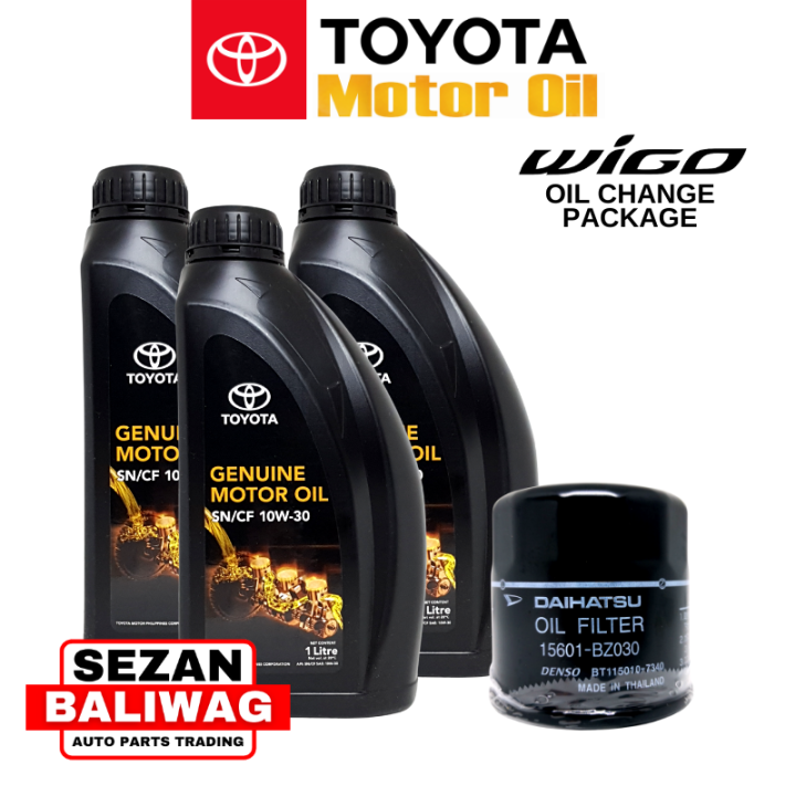 10W30 3 LITERS ORIGINAL TOYOTA OIL CHANGE PACKAGE WITH OIL FILTER FOR