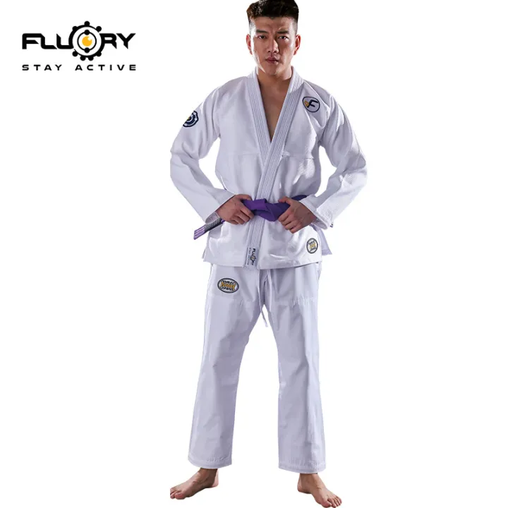 FLUORY Fire Base Brazilian JiuJitsu Suit BJJ GI Judo Suit Professional Children Adult JiuJits
