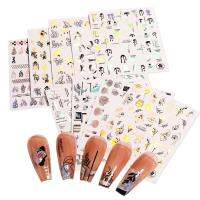 【YF】❍✥  9pcs Mixed Design Stickers Set Holographic French Decals Decoration Manicure CJ64-72