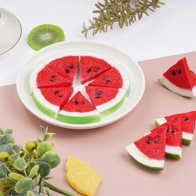 Watermelon Slice Miniatures Home Party Watermelon Decorations Decorative Fruit For Photography Mini Fake Fruit Props Artificial Watermelon Slices