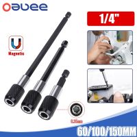 【cw】 Oauee 1/4 Inch Shank Release Screwdriver Magnetic Bit Holder with Adjustable Collar Extension Bar 60mm 100mm 150mm !