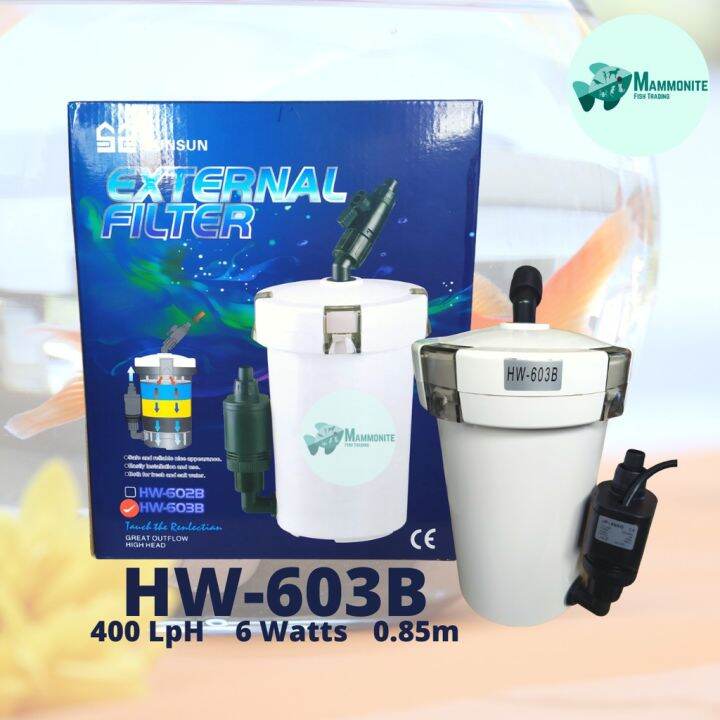 Sunsun External Filter HW-603B Canister With Pump 6 Watts 400LH For ...